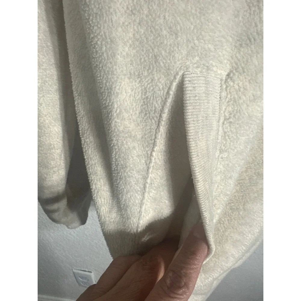Blair Womens Fleece Snap Front Bomber Jacket Beige LGE